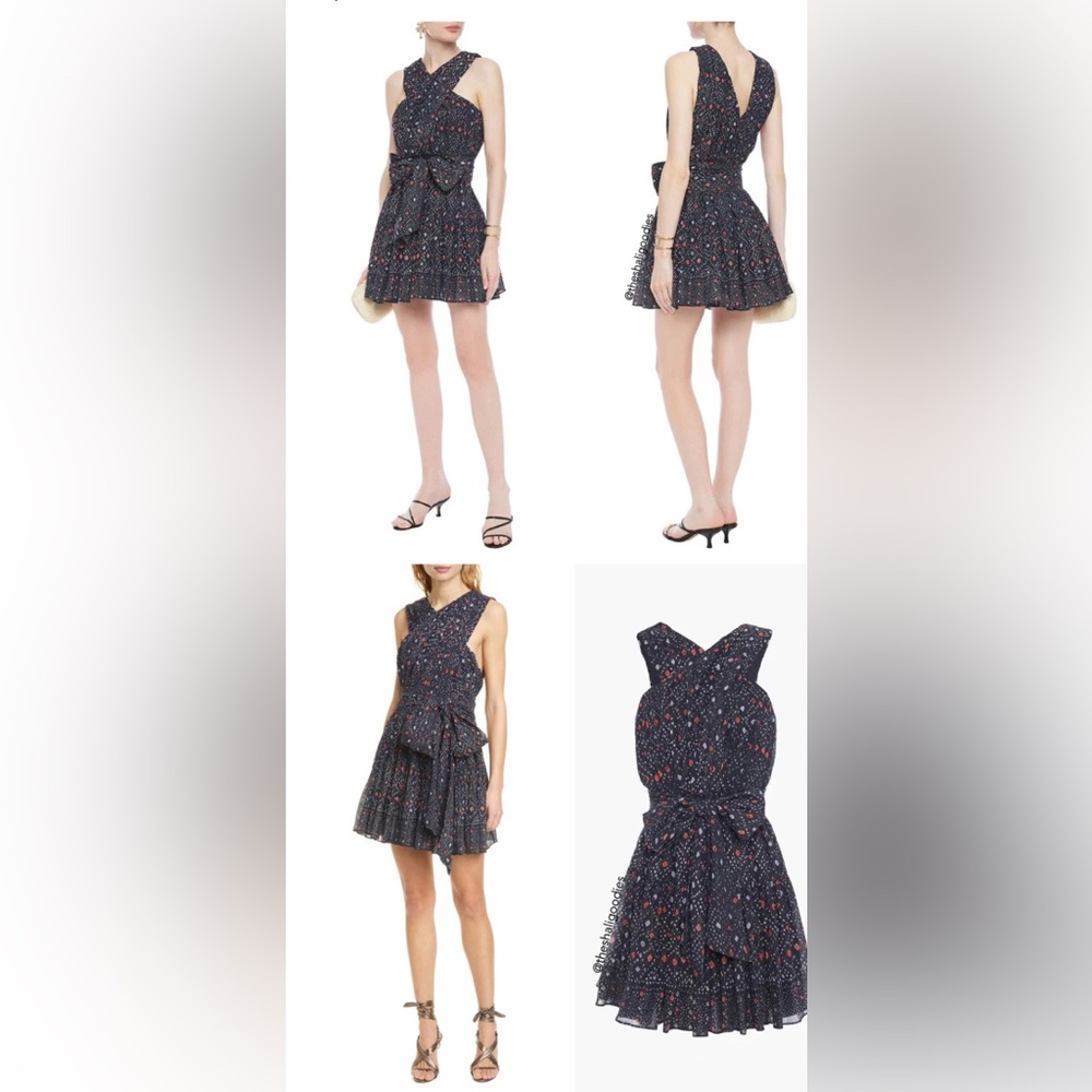 Ulla Johnson Navy and Red Mini Dress